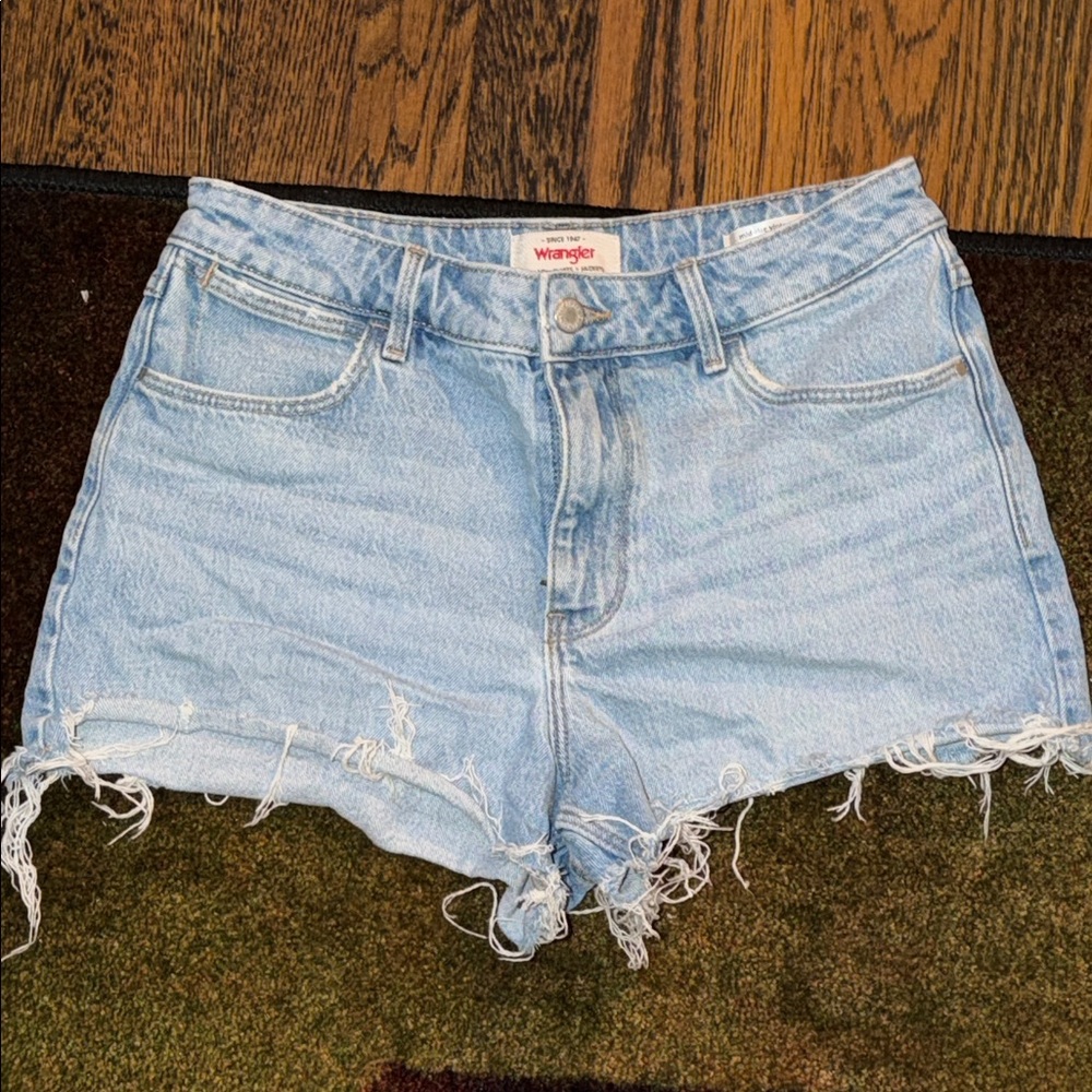 Wrangler Women's Distressed Light Blue Jean Shorts